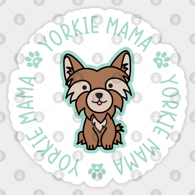 Yorkie Mama Yorkshire Terrier Mom Dog Sticker by GlimmerDesigns